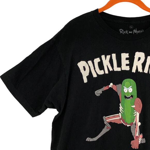 Rick and Morty Pickle Rick Mens Size Large Tee Shirt Black Jersey Knit Graphic - Picture 4 of 12